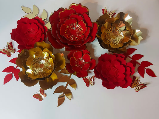 Red/Gold Cardstock Bouquet