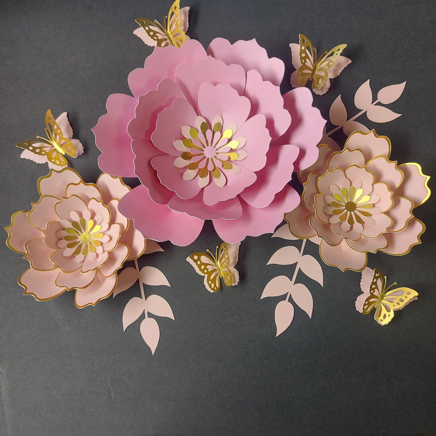 Pink/Gold Cardstock Bouquet