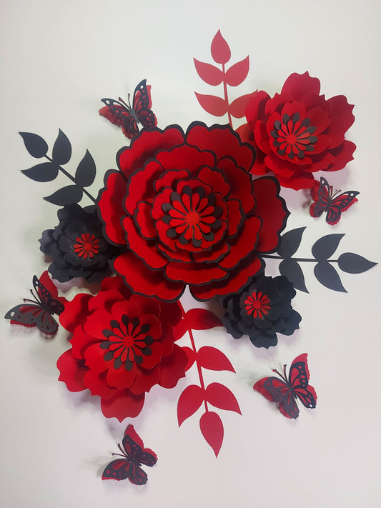 Red/Black Cardstock Bouquet