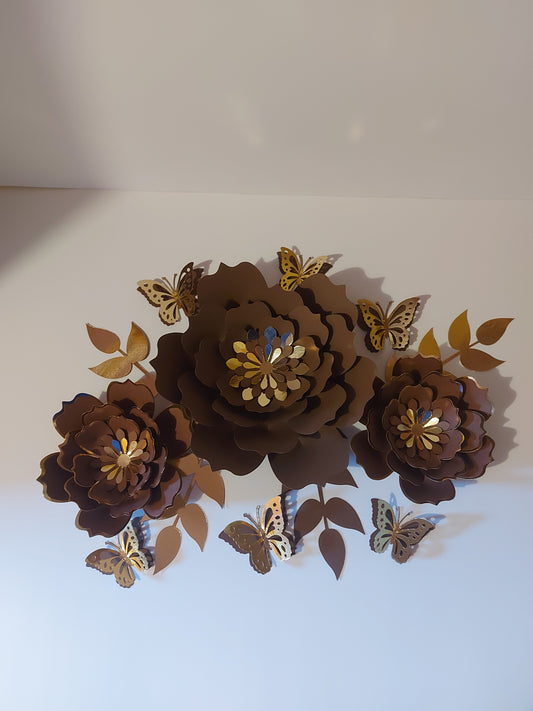 Brown/Gold Cardstock Bouquet